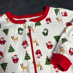 Leveret Holiday Christmas Baby Onesie White w Red Trim Sz 2